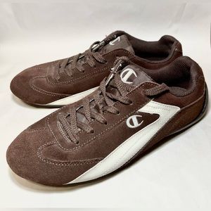 Champion Women’sAthletic Shoes Brown/White Size 9 Suede and Leather Uppers Laces
